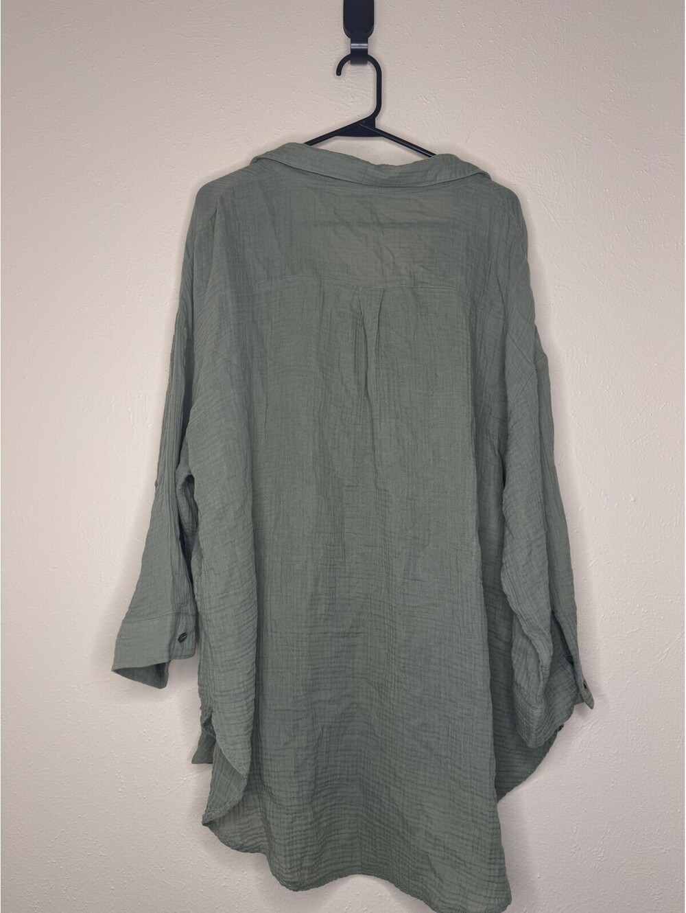 Kona Sol Gauzy Button Down Swim Cover Up Green Women's Size L NWOT - Picture 2 of 4